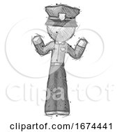 Poster, Art Print Of Sketch Police Man Shrugging Confused
