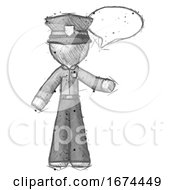 Poster, Art Print Of Sketch Police Man With Word Bubble Talking Chat Icon