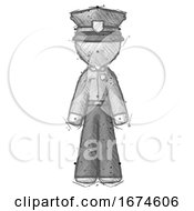 Poster, Art Print Of Sketch Police Man Standing Facing Forward