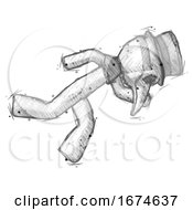 Sketch Plague Doctor Man Running While Falling Down