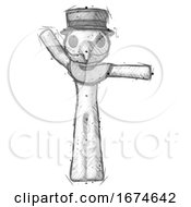 Poster, Art Print Of Sketch Plague Doctor Man Directing Traffic Right
