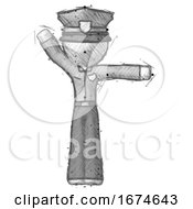 Poster, Art Print Of Sketch Police Man Directing Traffic Right