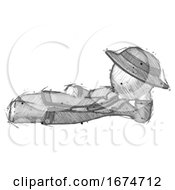Sketch Detective Man Reclined On Side