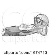 Sketch Doctor Scientist Man Reclined On Side