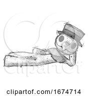 Sketch Plague Doctor Man Reclined On Side