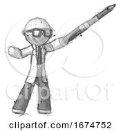 Poster, Art Print Of Sketch Doctor Scientist Man Demonstrating That Indeed The Pen Is Mightier