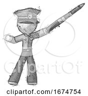 Poster, Art Print Of Sketch Police Man Demonstrating That Indeed The Pen Is Mightier