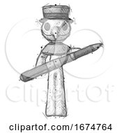 Poster, Art Print Of Sketch Plague Doctor Man Posing Confidently With Giant Pen