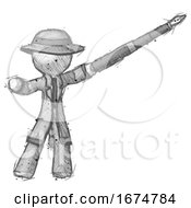 Poster, Art Print Of Sketch Detective Man Pen Is Mightier Than The Sword Calligraphy Pose