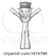 Poster, Art Print Of Sketch Plague Doctor Man With Arms Out Joyfully