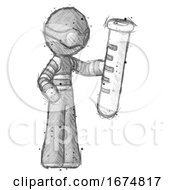 Poster, Art Print Of Sketch Thief Man Holding Large Test Tube