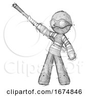 Poster, Art Print Of Sketch Thief Man Bo Staff Pointing Up Pose
