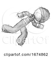 Poster, Art Print Of Sketch Thief Man Running While Falling Down