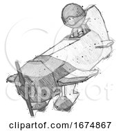 Poster, Art Print Of Sketch Thief Man In Geebee Stunt Plane Descending View