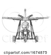 Sketch Thief Man In Ultralight Aircraft Front View