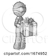 Poster, Art Print Of Sketch Thief Man Giving A Present