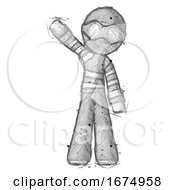 Poster, Art Print Of Sketch Thief Man Waving Emphatically With Right Arm