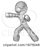 Sketch Thief Man Martial Arts Punch Left