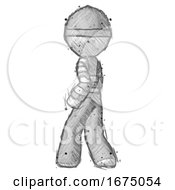 Poster, Art Print Of Sketch Thief Man Walking Away Direction Left View