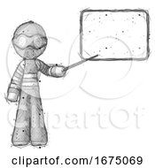 Poster, Art Print Of Sketch Thief Man Giving Presentation In Front Of Dry-Erase Board