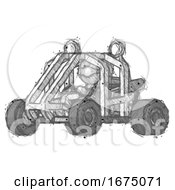 Poster, Art Print Of Sketch Thief Man Riding Sports Buggy Side Angle View