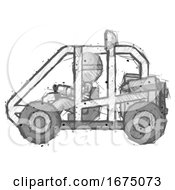 Poster, Art Print Of Sketch Thief Man Riding Sports Buggy Side View