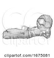 Poster, Art Print Of Sketch Thief Man Reclined On Side