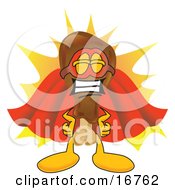 Clipart Picture Of A Chicken Drumstick Super Hero Mascot Cartoon Character by Toons4Biz