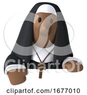 3d Nun On A White Background by Julos