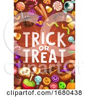 Poster, Art Print Of Trick Or Treat Halloween Border