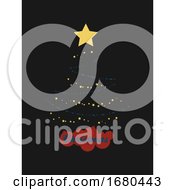 Poster, Art Print Of Abstract Christmas Tree With Silhouette Baubles