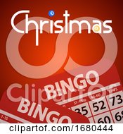 Christmas Bingo Background With Decorative Text And Cards