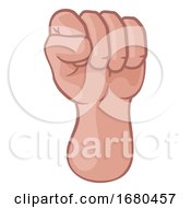 Poster, Art Print Of Fist Up Hand Punch Cartoon Icon