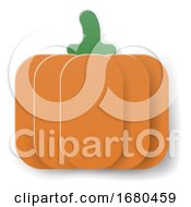 Poster, Art Print Of Pumpkin Cartoon Vegetable In Papercraft Style