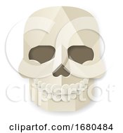Halloween Skull Paper Craft Style