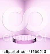 Poster, Art Print Of 3d Pink Empty Room With Display Podium