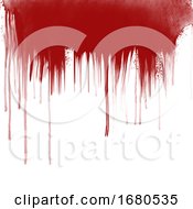 Poster, Art Print Of Blood Drips On White Background