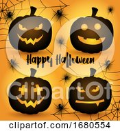 Poster, Art Print Of Halloween Pumpkins Background