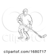 Ice Hockey Player Cartoon Isolated