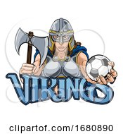 Poster, Art Print Of Viking Trojan Celtic Knight Soccer Warrior Woman