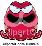 Poster, Art Print Of Cartoon Evil Pink Octopus