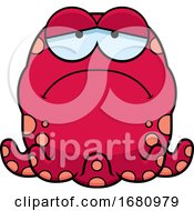 Poster, Art Print Of Cartoon Depressed Pink Octopus