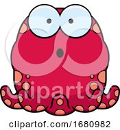 Poster, Art Print Of Cartoon Surprised Pink Octopus