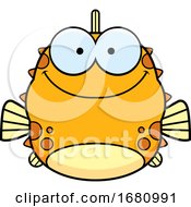Poster, Art Print Of Cartoon Happy Blowfish