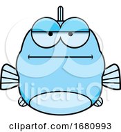 Poster, Art Print Of Cartoon Bored Blue Fish