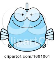Poster, Art Print Of Cartoon Happy Blue Fish