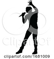 Singer Pop Country Or Rock Star Silhouette