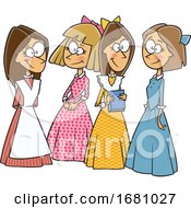 Cartoon Group Of The Little Women