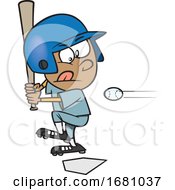 Cartoon Little Leaguer Baseball Boy by toonaday