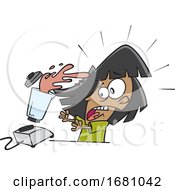 Cartoon Girl During A Blender Mishap